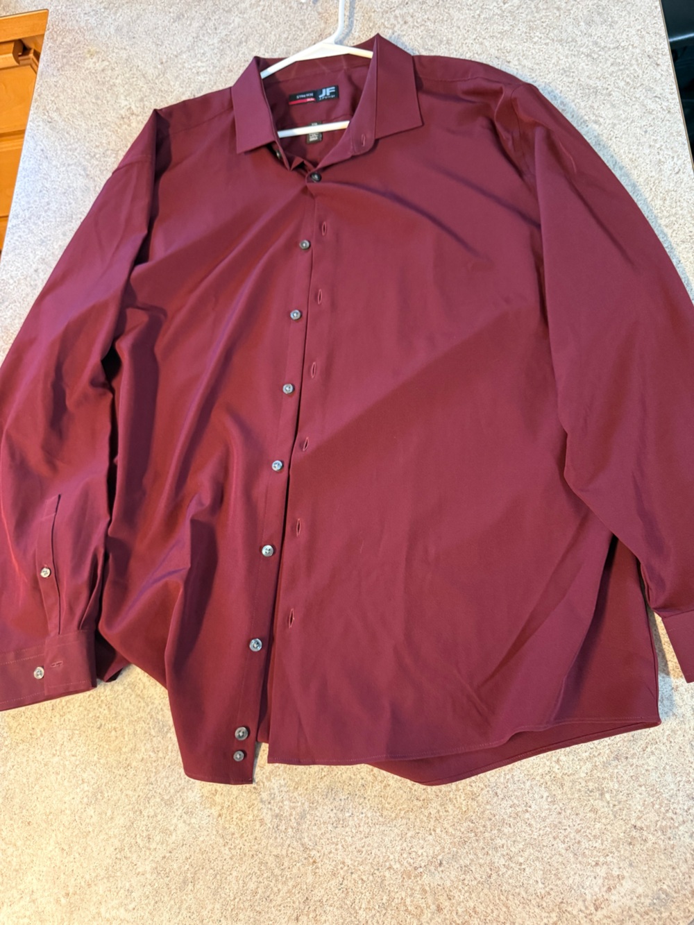 jf j.ferrar Burgundy Button-Down Dress Shirt
